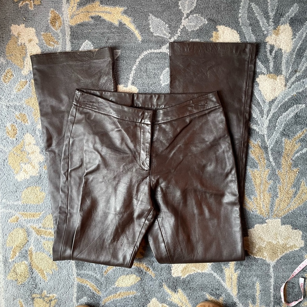 VS2 by Vakko Chocolate Brown Leather pants size 6